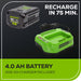 RENEWED 80V 800CFM Cordless Battery Leaf Blower, 4Ah Battery and Charger Greenworks