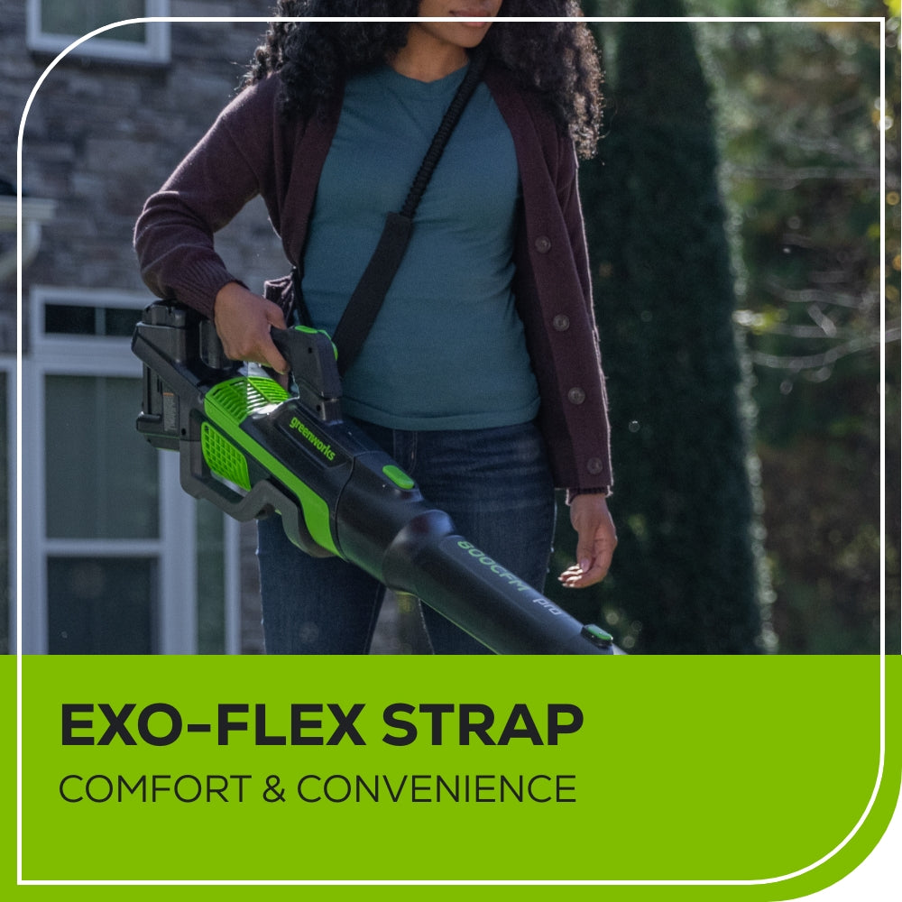 RENEWED 80V 800CFM Cordless Battery Leaf Blower, 4Ah Battery and Charger Greenworks