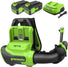 40V 710 CFM Cordless Battery Dual-Port Backpack Blower: (2) 5.0Ah Battery and Charger greenworkstools