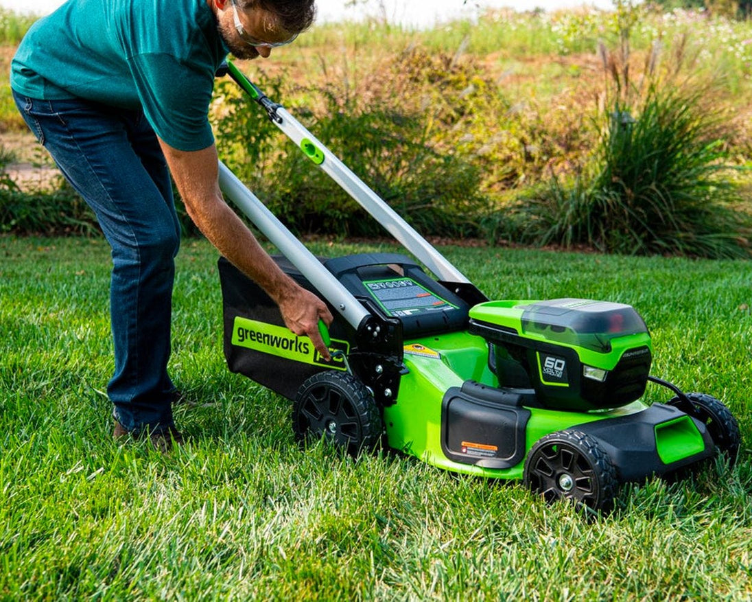 60V 21" Cordless Battery Push Mower & 16"  String Trimmer Combo Kit w/ 5.0Ah Battery & Charger greenworkstools