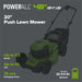 48V (24V x 2) 20" Cordless Battery Push Mower 4PC Combo Kit: (2) 4.0 Ah Batteries and Dual-Port Chargers greenworkstools
