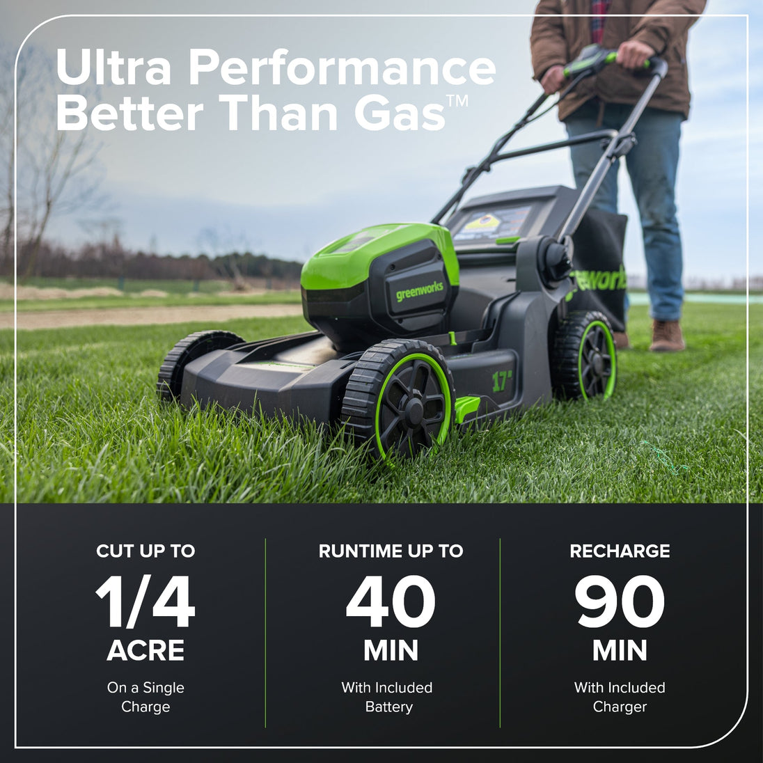60V 17" Cordless Battery Push Lawn Mower and 13" String Trimmer Combo Kit: 4.0 Ah Battery and Charger greenworkstools