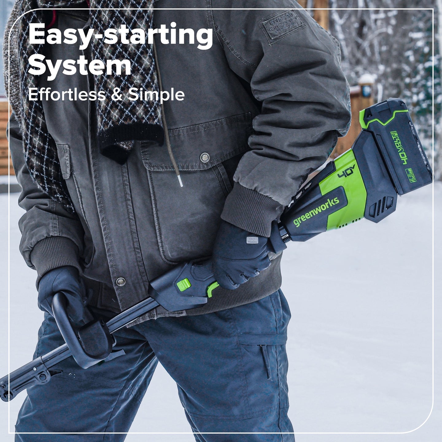 40V 12" Cordless Battery LED Snow Shovel: 4.0 Ah Battery and Charger greenworkstools