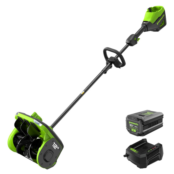 80V 12" Cordless Battery LED Snow Shovel: 4.0 Ah Battery and 6A Charger greenworkstools