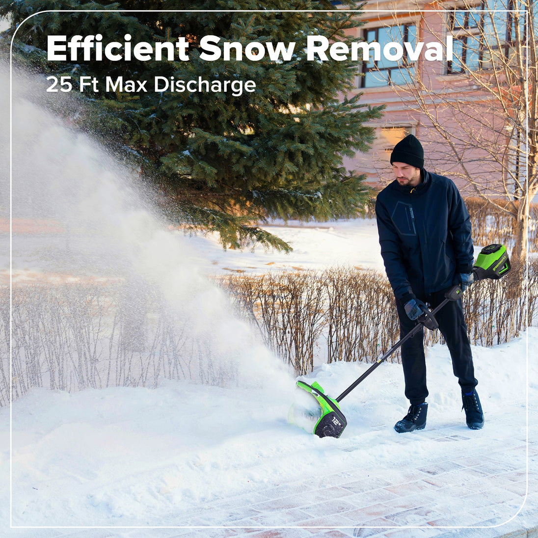 80V 12" Cordless Battery LED Snow Shovel: 4.0 Ah Battery and 6A Charger greenworkstools