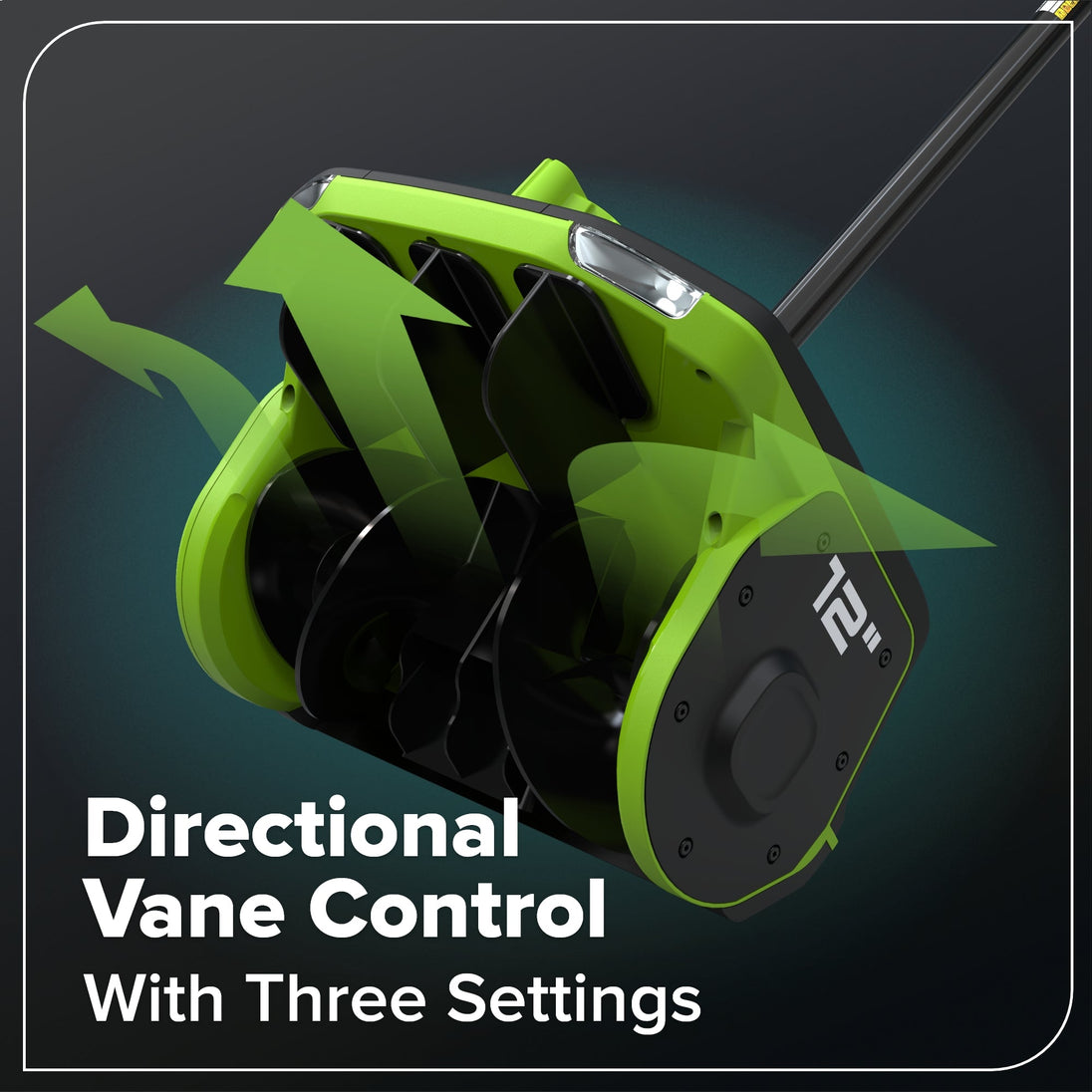 80V 12" Cordless Battery LED Snow Shovel, Directional Vanes (Tool Only) greenworkstools
