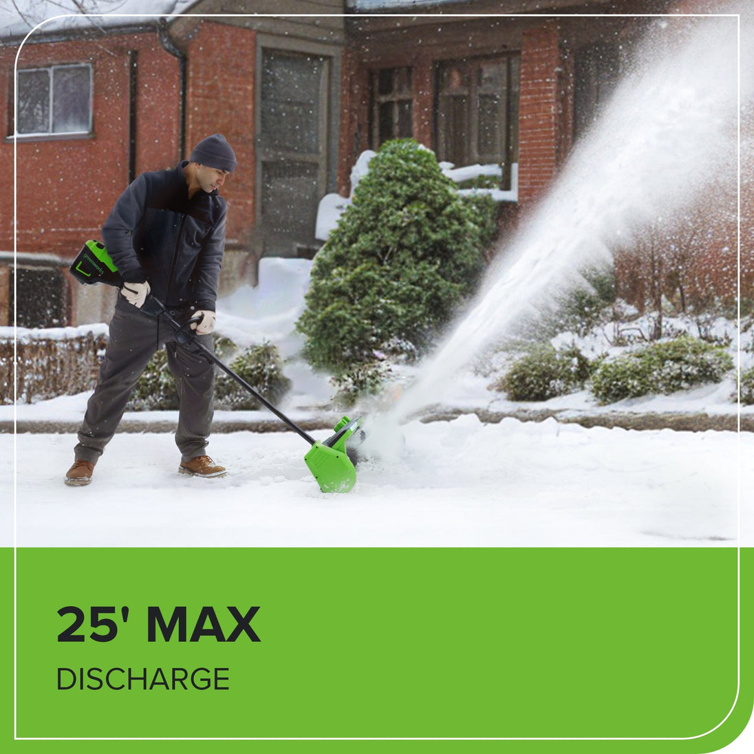 80V 12" Cordless Battery LED Snow Shovel, Directional Vanes (Tool Only) greenworkstools