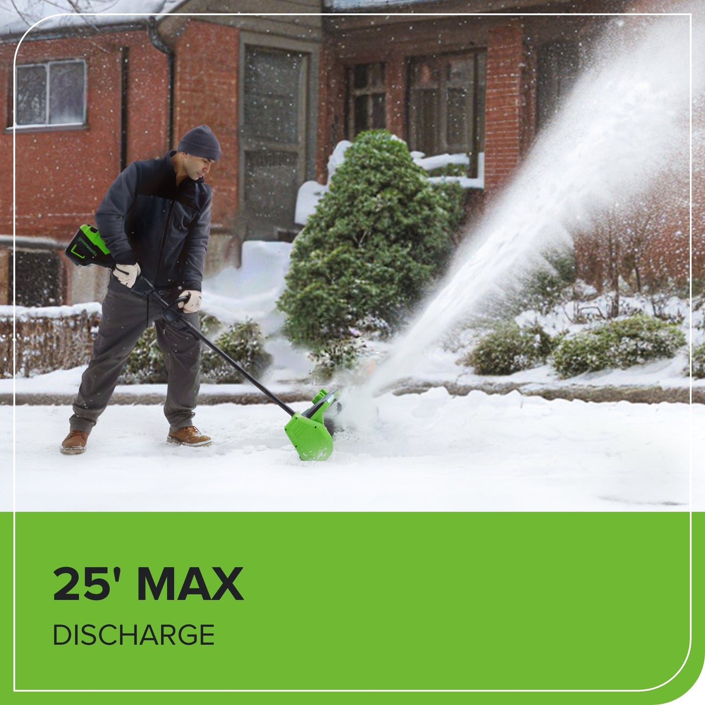 80V 12" Cordless Battery LED Snow Shovel, Directional Vanes (Tool Only) greenworkstools