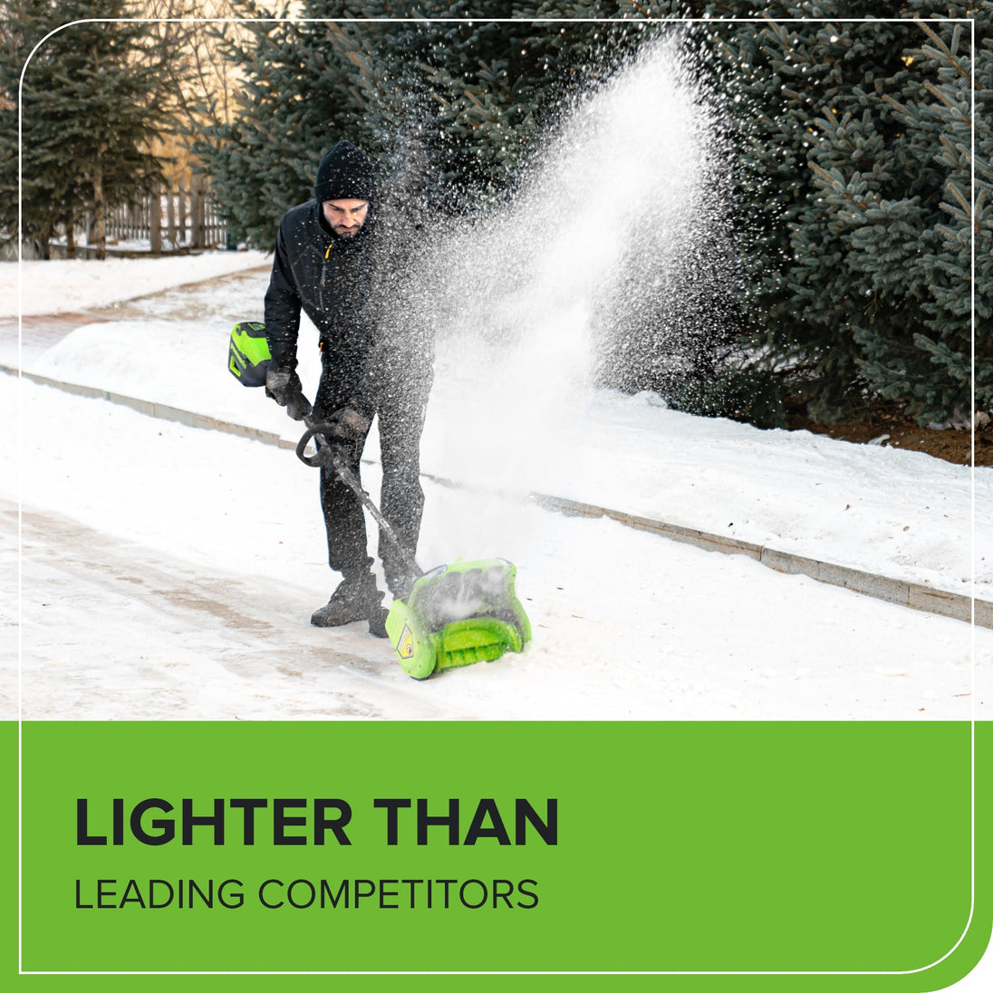80V 12" Cordless Battery LED Snow Shovel, Directional Vanes (Tool Only) greenworkstools