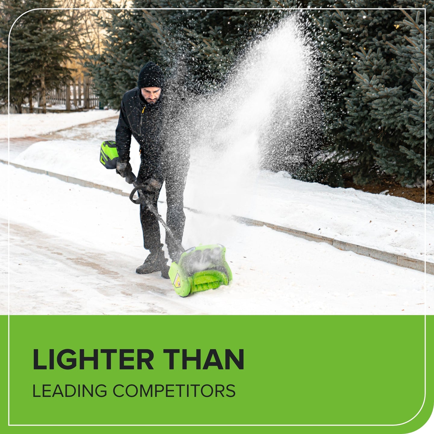 80V 12" Cordless Battery LED Snow Shovel, Directional Vanes (Tool Only) greenworkstools