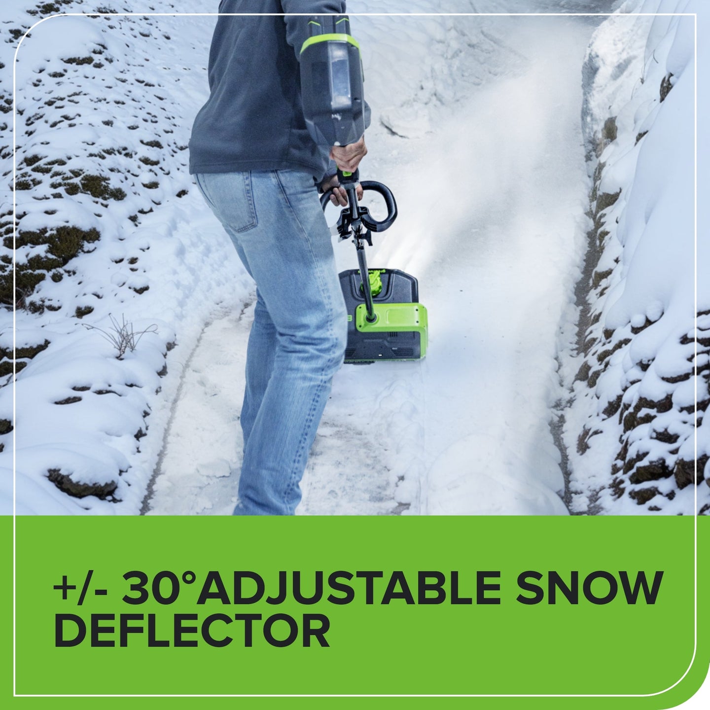 80V 12" Cordless Battery LED Snow Shovel, Directional Vanes (Tool Only) greenworkstools