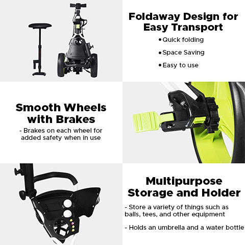3 Wheel Foldable Golf Push Cart 2simpleagency