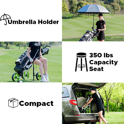 3 Wheel Foldable Golf Push Cart 2simpleagency