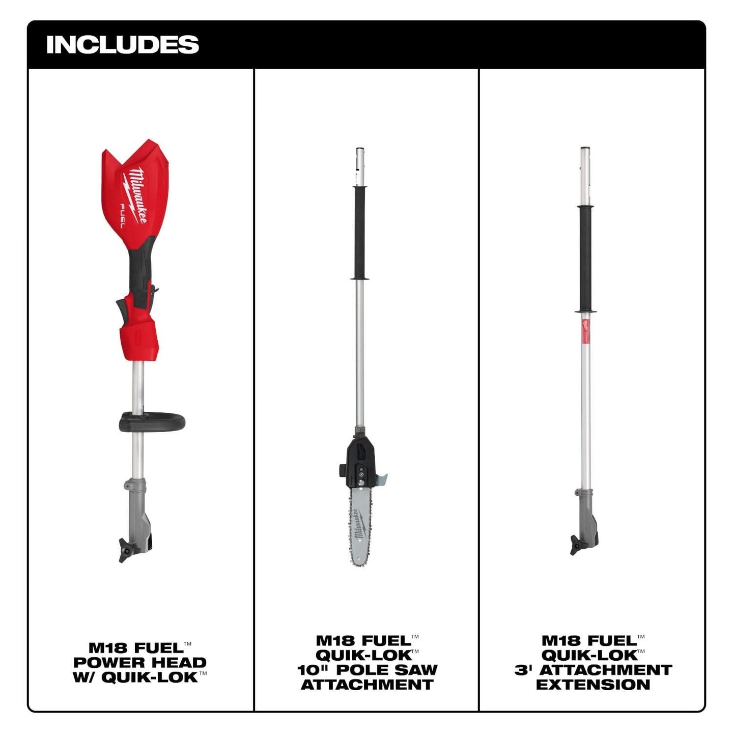Milwaukee 3016-20PS M18 FUEL QUIK-LOK Power Head w/ Pole Saw Attachment Milwaukee