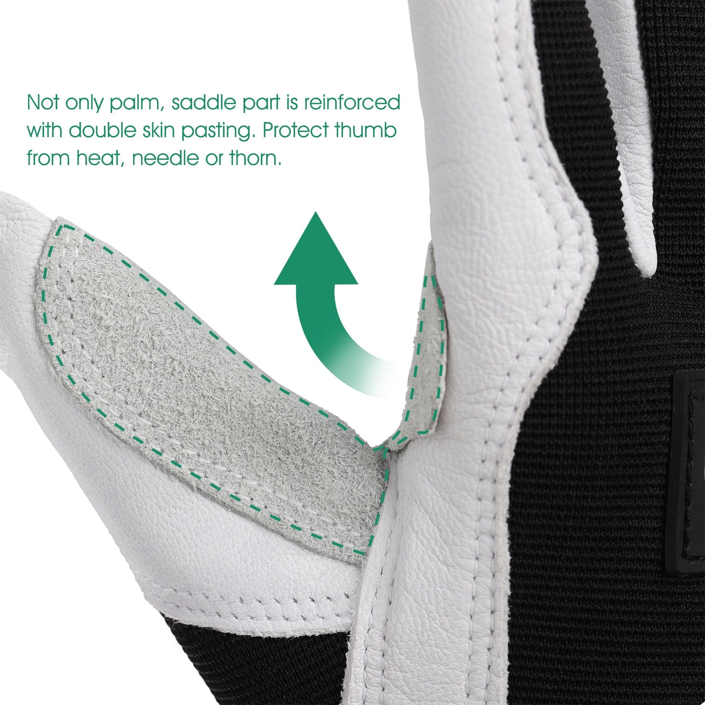 COOLJOB Goatskin Leather Work Gloves with Grip, Thorn Proof, Heat & Puncture Resistant COOLJOB