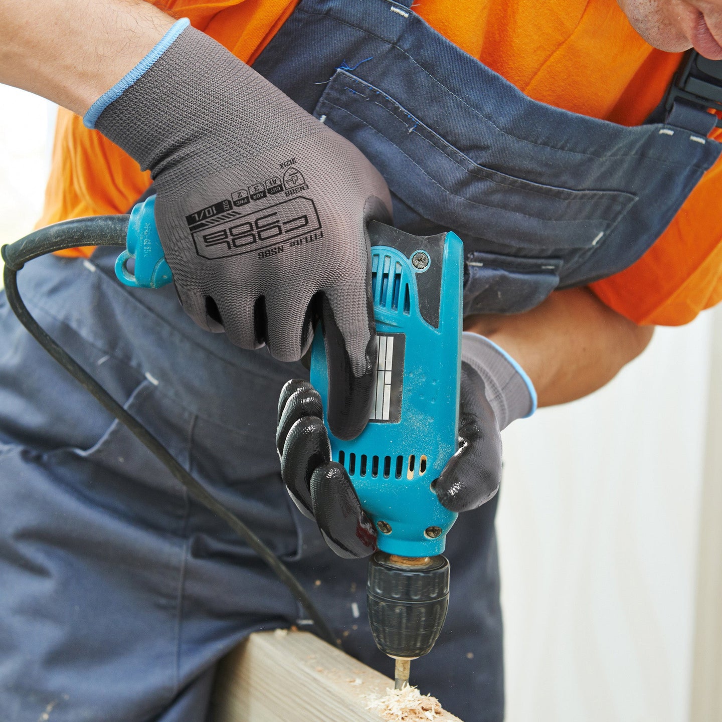 COOLJOB 10/20/60 Pairs Nitrile Dipped Safety Work Gloves with Grip, Non-slip Rubber Coated Bulk Garden Gloves（Grey） COOLJOB