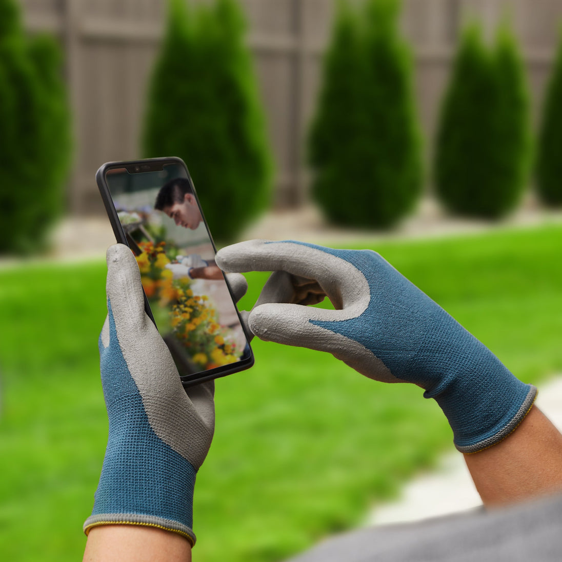 COOLJOB 6/60/120 Pairs Micro-Foam Nitrile Safety Work Garden Gloves with Touchscreen Fingers COOLJOB