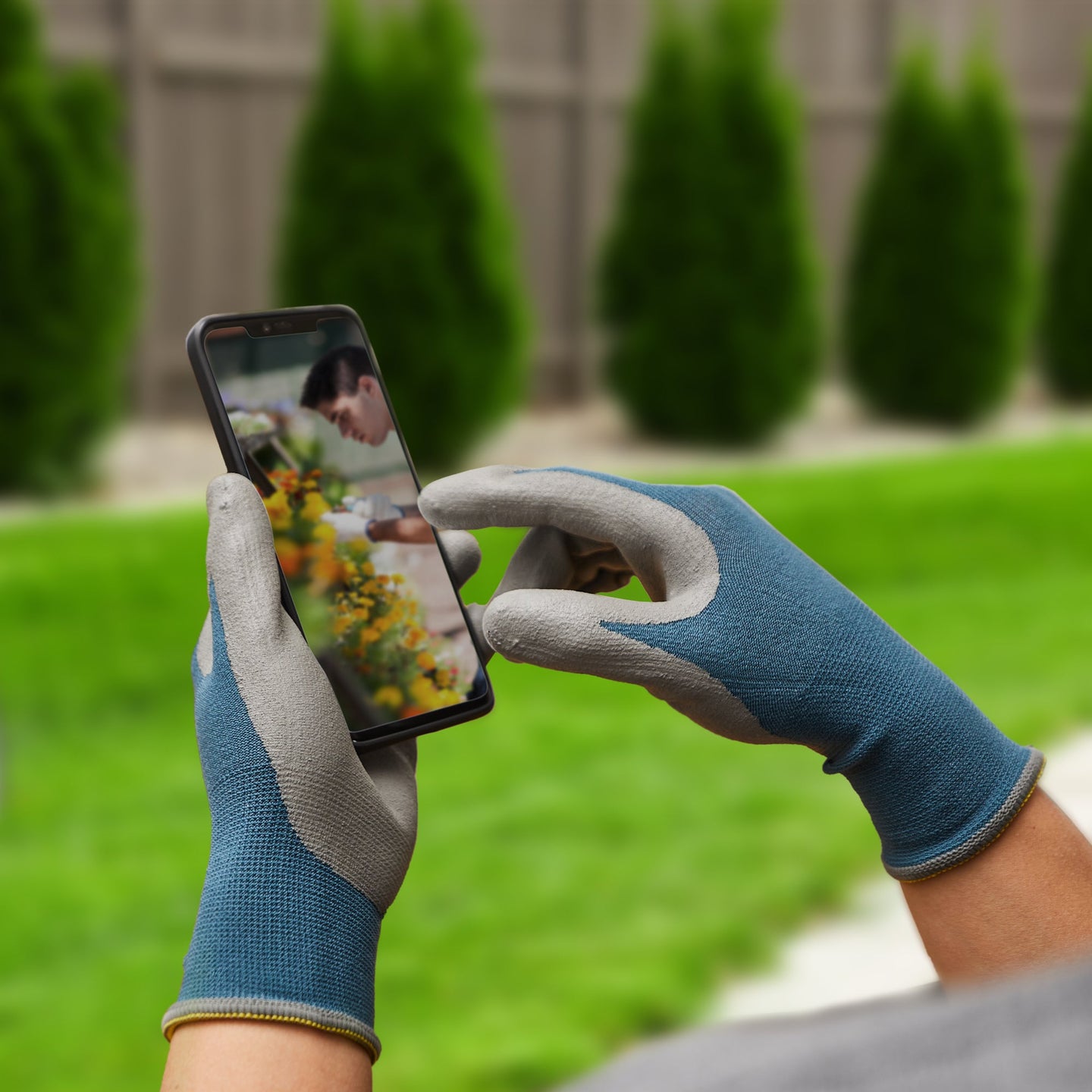 COOLJOB 6/60/120 Pairs Micro-Foam Nitrile Safety Work Garden Gloves with Touchscreen Fingers COOLJOB