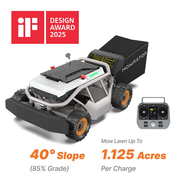 Mowrator S1 21" Leaf & Lawn 4WD 85% Slope (40°) Remote Control Mower Wide Wheel Edition MOWRATOR