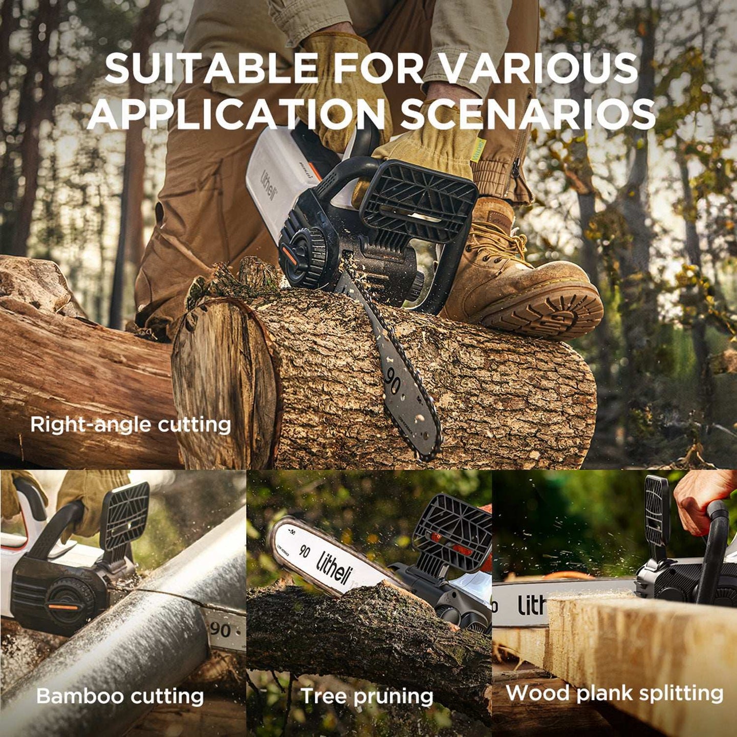 Litheli U20 40V Brushless Chainsaw | with 2.0Ah Battery Options Litheli