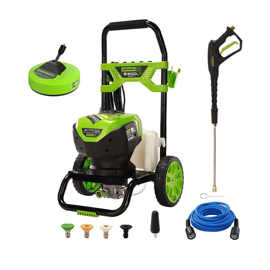 2300 PSI Pressure Washer, 12" Surface Cleaner Combo Kit greenworkstools