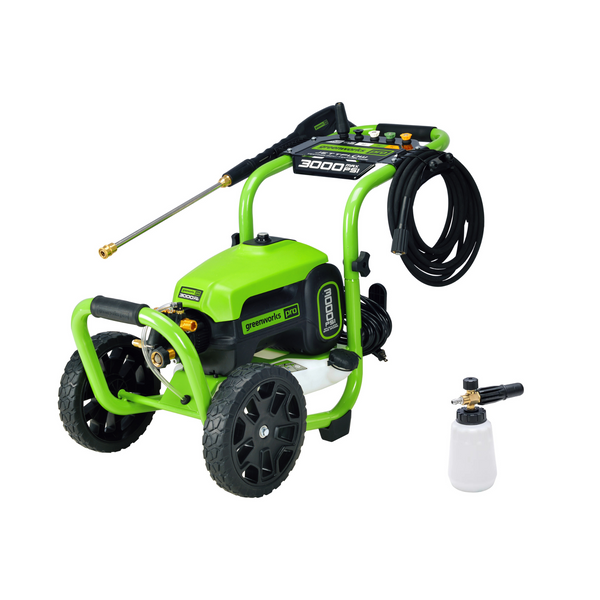 3000 PSI Pressure Washer, Premium Foam Cannon Combo Kit greenworkstools