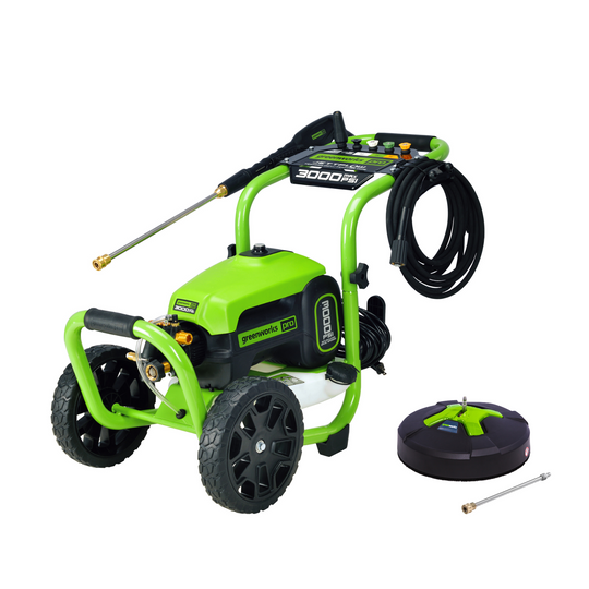 3000 PSI Pressure Washer, 15" Surface Cleaner and Extension Combo Kit greenworkstools