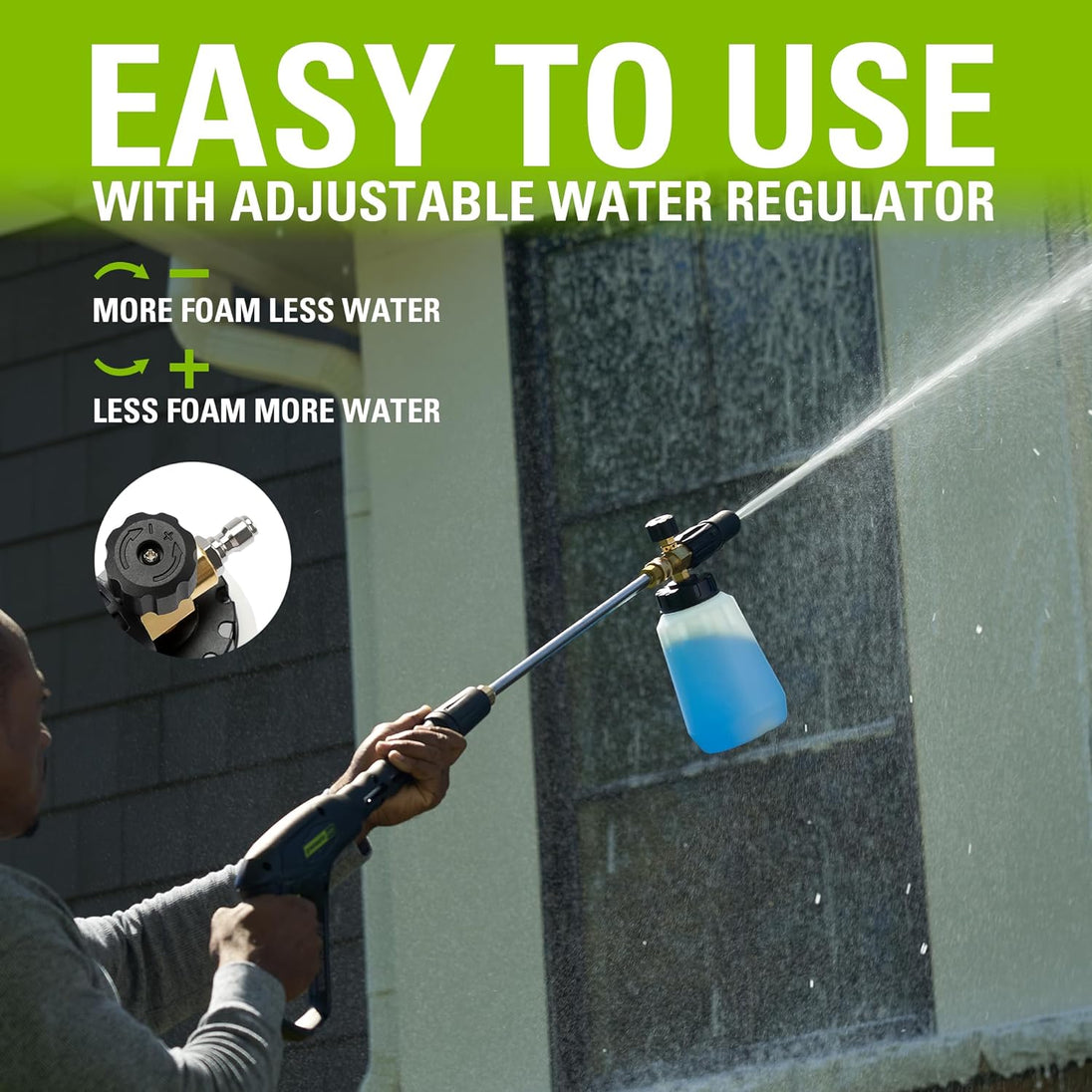 3000 PSI Pressure Washer, Premium Foam Cannon Combo Kit greenworkstools