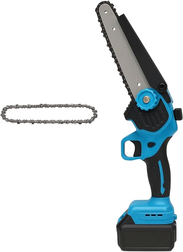 Upscale 8-Inch Cordless Mini Chainsaw – Brushless Motor, Lightweight 4 lbs, Safety Lock, 21V Power (Battery Not Included, Assembly Required) Upscale+Trail