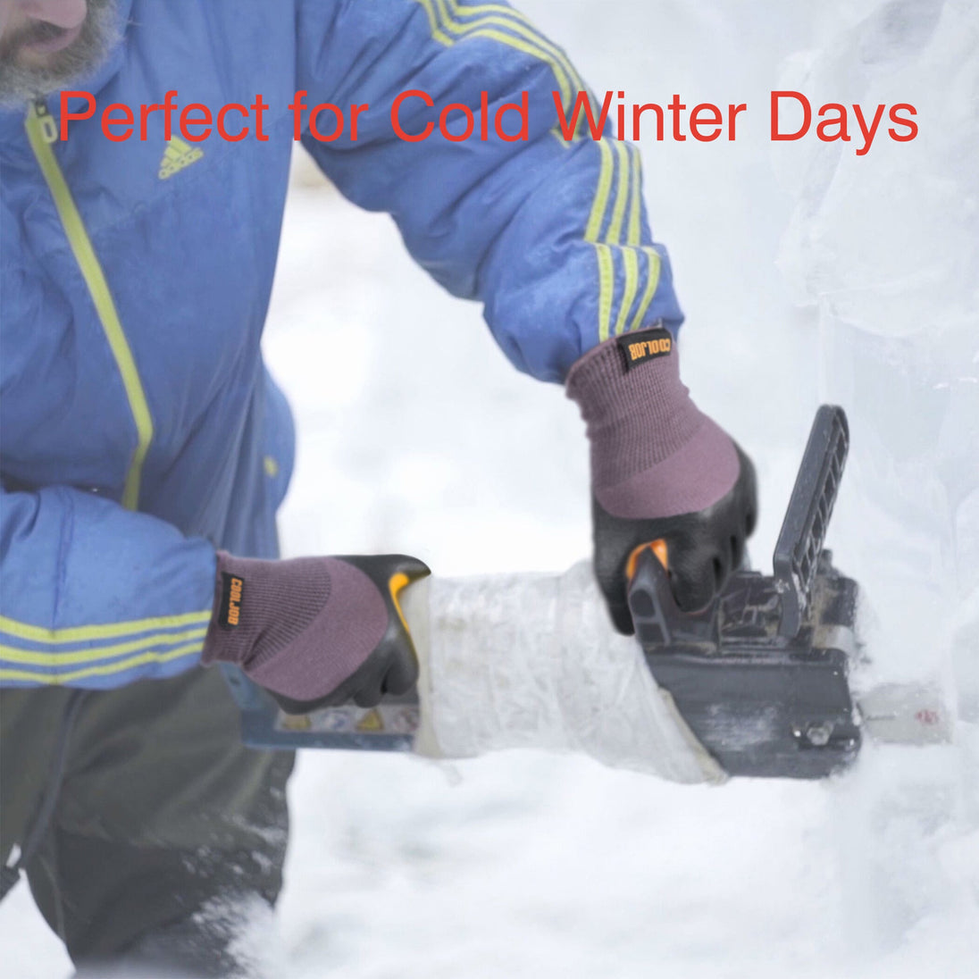 COOLJOB Winter Work Gloves with Anti-slip Grip, Touchscreen Microfoam Nitrile Dipped COOLJOB