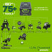 60V 42" Cordless Battery CrossoverZ Zero Turn Riding Lawn Mower 3-Tool Combo Kit, (6) 8Ah Batteries, One(1) 2.5 Ah Battery and (4) Chargers greenworkstools