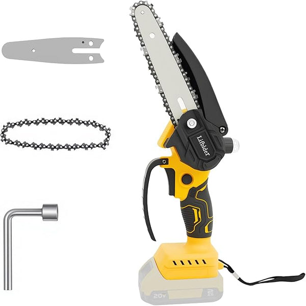 Mini Chainsaw Cordless Fit for DeWalt Battery 20V, 6-Inch & 4-Inch 2-in-1 Electric Chainsaw with Auto Oiling, 5m/s Chain Speed & Safety Lock, Lightweight for Branch Pruning, Tree Trimming (NO Battery) Yourfpv.net