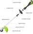 40V 550 CFM Cordless Battery Leaf Blower and 16" Attachment Capable String Trimmer Combo Kit, 4Ah Battery and Charger greenworkstools