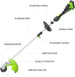 40V 550 CFM Cordless Battery Leaf Blower and 16" Attachment Capable String Trimmer Combo Kit, 4Ah Battery and Charger greenworkstools