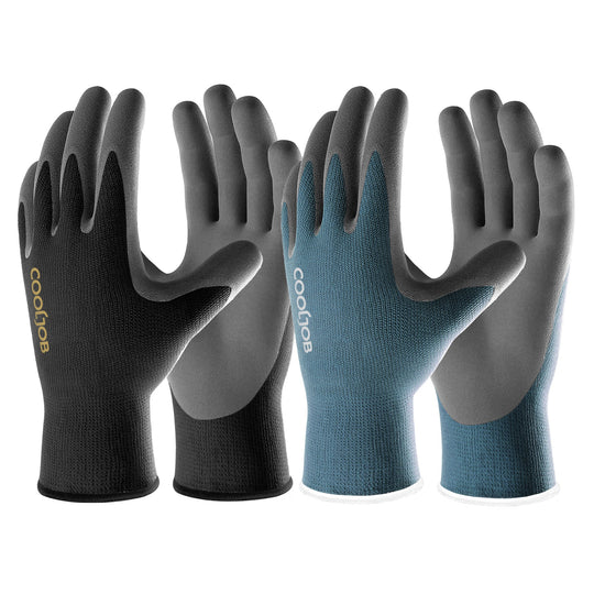 COOLJOB 6/60/120 Pairs Micro-Foam Nitrile Safety Work Garden Gloves with Touchscreen Fingers COOLJOB
