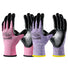COOLJOB 10 Pairs Nitrile Dipped Safety Work Gloves with Grip, Non-slip Rubber Coated Bulk Garden Gloves(Pink&Purple) COOLJOB