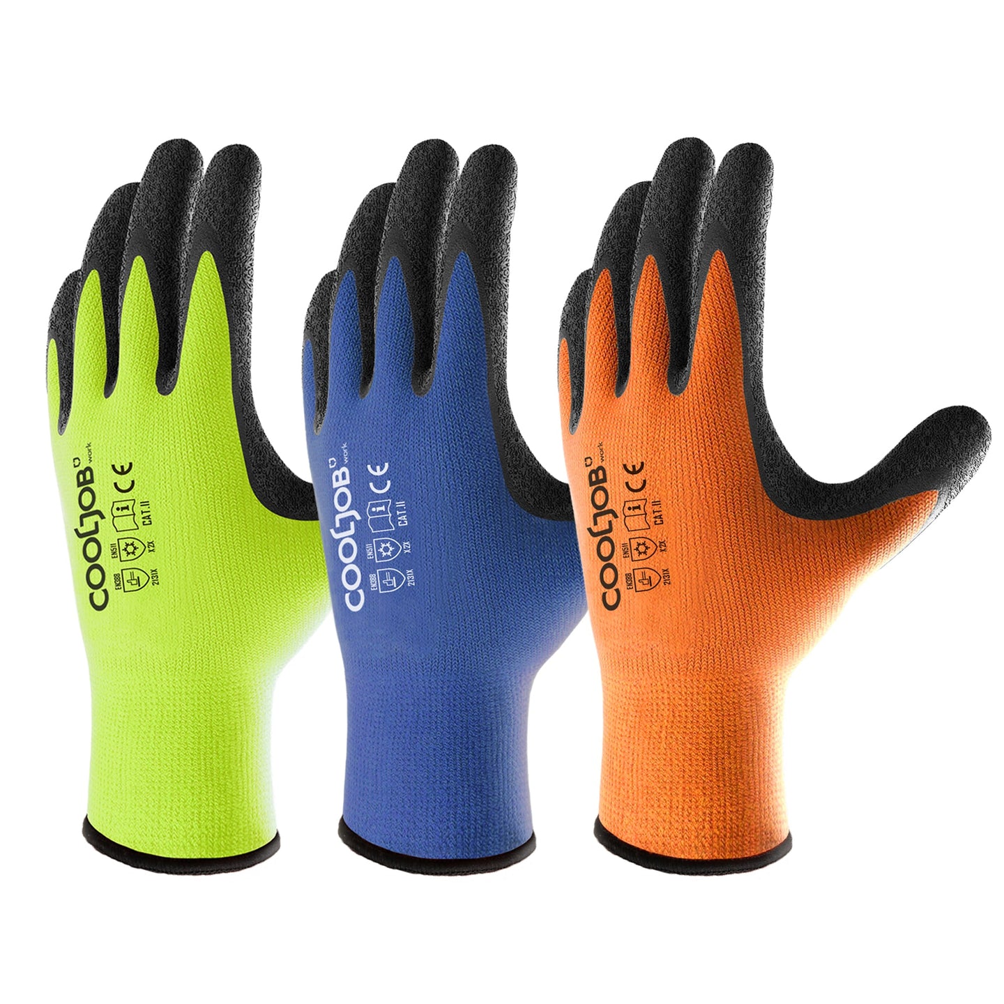 COOLJOB Safety Work Gloves with Grip Latex, Rubber Dipped Gloves COOLJOB