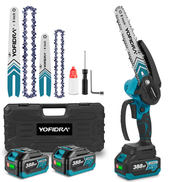 NewBeny 8 Inch & 6 Inch Brushless Cordless Chainsaw With 2 Batteries & Charger & Case NEWBENY