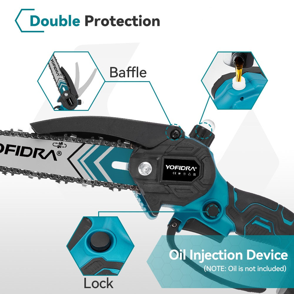 NewBeny 8 Inch & 6 Inch Brushless Cordless Chainsaw With 2 Batteries & Charger & Case NEWBENY