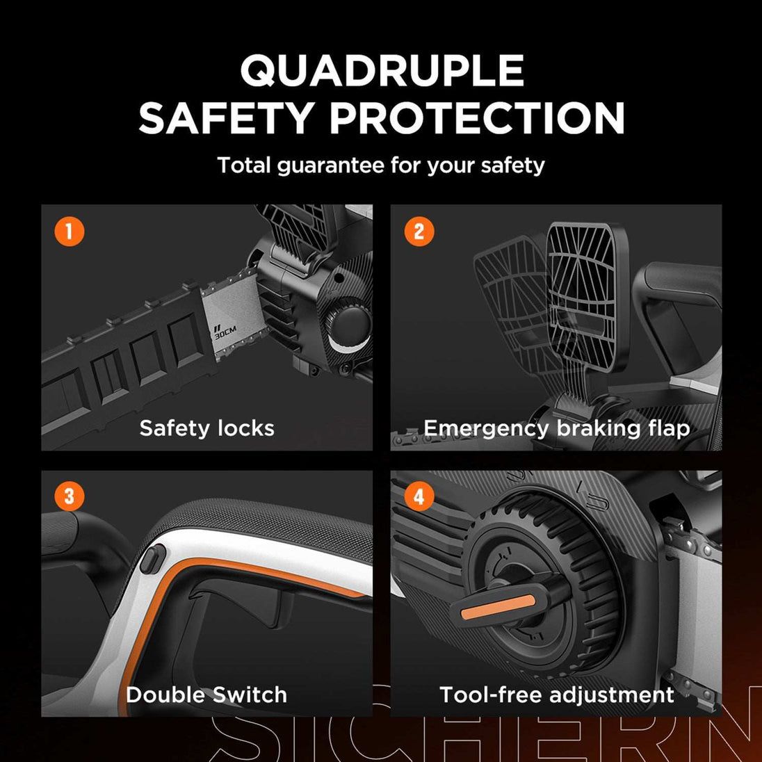 Litheli U20 40V Brushless Chainsaw | with 2.0Ah Battery Options Litheli