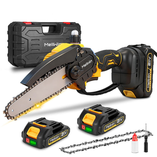NewBeny 6 Inch Cordless Chainsaw With Extra Chains [2 batteries and a charger included] NEWBENY