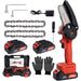 Mini Chainsaw Cordless 4inch 21V Battery Electric Portable One-Hand Handheld Chainsaw with Security Lock, Rechargeable Chainsaw Kit for Tree Trimming Branch TEEGANDER
