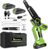 Mini Chainsaw 8inch, Chainsaw Cordless w Automatic Oiler, Handheld Electric Power Chain Saw w Security Lock, Brushless Motor,Chainsaws for Wood/Trees Trimming (Green - 2 batteries, 8 INCH) Yourfpv.net
