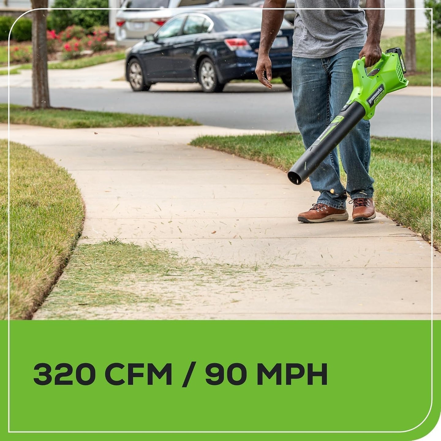 48V (24V x 2) 17" Lawn Mower 4-pc Combo Kit: (2) 4.0 Ah Batteries and (2) 2.0 Ah Batteries and 2A Dual-Port Charger greenworkstools