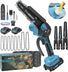 Mini Chainsaw Cordless, 8 Inch & 6 Inch Portable Electric Chain Saw with 2 Battery 8 Chains, Auto Oiler, Battery Powered Small Handheld Saw for Wood Cutting, Tree Trimming, Garden(Blue) Yourfpv.net