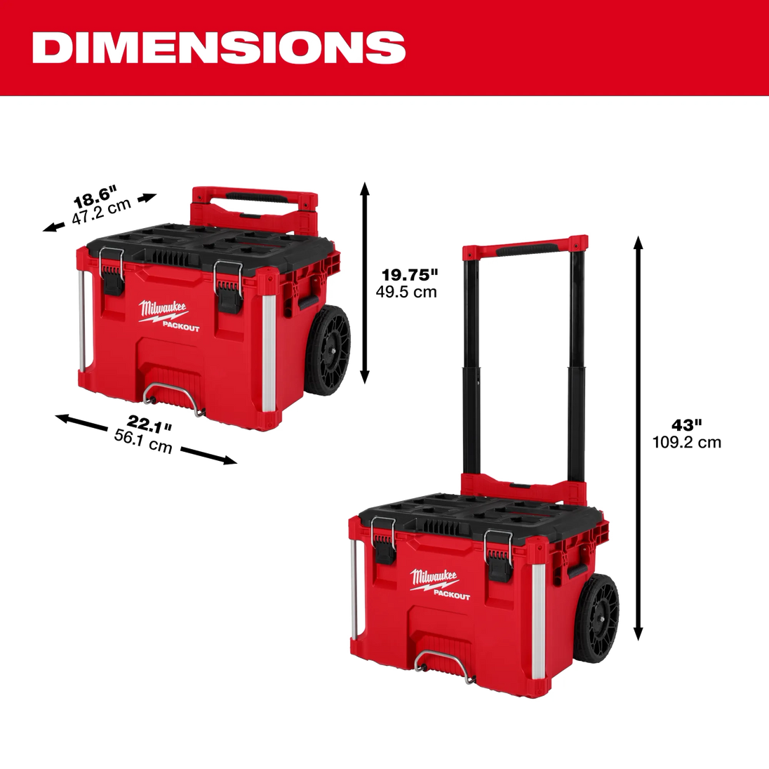 Milwaukee PACKOUT™ Rolling Tool Box Milwaukee