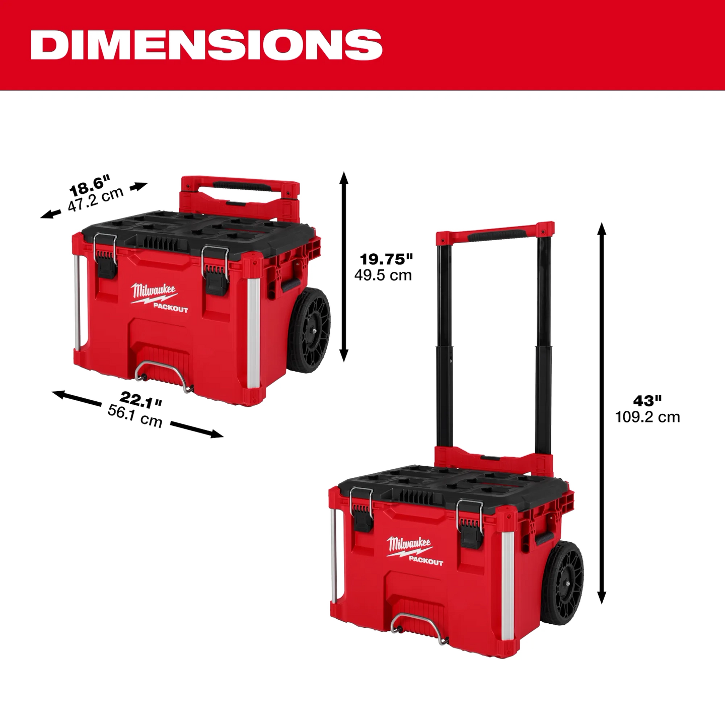 Milwaukee PACKOUT™ Rolling Tool Box Milwaukee