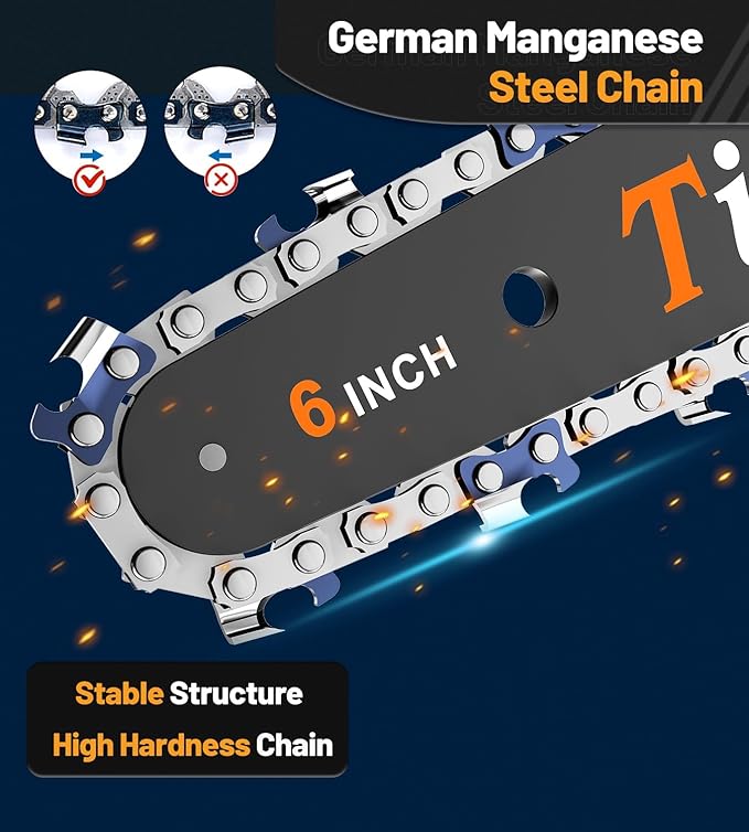 Tietoc Mini Chainsaw 6 Inch Cordless, Portable Electric Chain Saw Small Handheld Battery Powered Super Saws, Gifts for Men Women, Birthday Gift for Dad Fathers Husband Him Her Mom Mothers Grandparent TIETOC