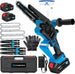Cordless Mini Chainsaw, 8 inch & 6 inch Portable Handheld Chain Saw with 2 X 4.0Ah Battery, 4 Chains 4 Guide Plates, LED Indicate, Brushless Electric Chainsaw Using for Tree Trimming, Garden Pruning CANBRAKEfocusesonincreasingefficiencyforbeginnershomeimprovementandrepairanduserswholovepowertools