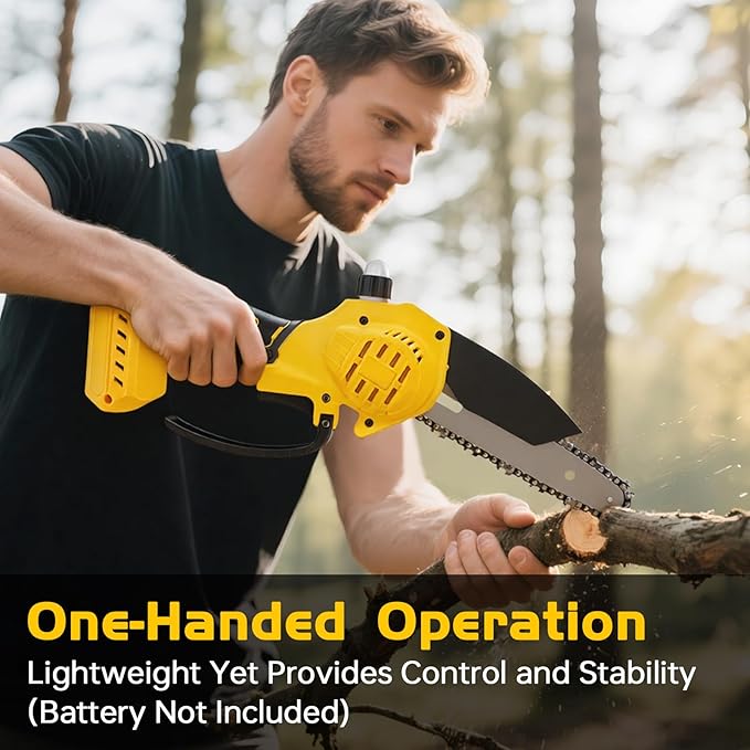 Mini Chainsaw Cordless Fit for DeWalt Battery 20V, 6-Inch & 4-Inch 2-in-1 Electric Chainsaw with Auto Oiling, 5m/s Chain Speed & Safety Lock, Lightweight for Branch Pruning, Tree Trimming (NO Battery) Yourfpv.net